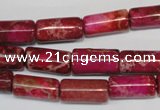 CDE594 15.5 inches 8*16mm tube dyed sea sediment jasper beads