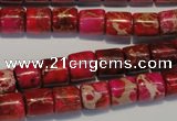 CDE595 15.5 inches 8*8mm tube dyed sea sediment jasper beads