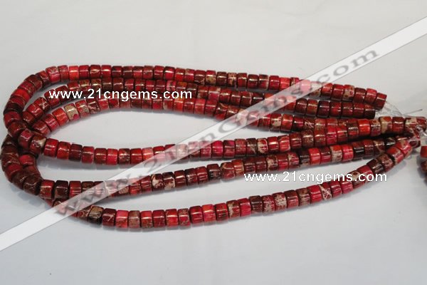 CDE596 15.5 inches 4*8mm tube dyed sea sediment jasper beads