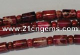 CDE597 15.5 inches 3*6mm rondelle 6*9mm tube dyed sea sediment jasper beads