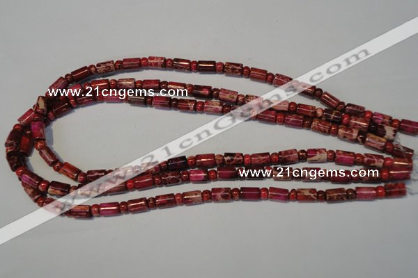 CDE597 15.5 inches 3*6mm rondelle 6*9mm tube dyed sea sediment jasper beads