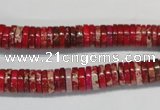 CDE601 15.5 inches 2*8mm heishi dyed sea sediment jasper beads