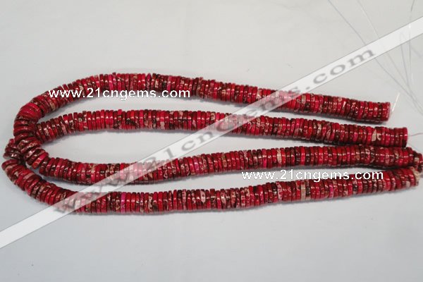 CDE602 15.5 inches 2*10mm heishi dyed sea sediment jasper beads