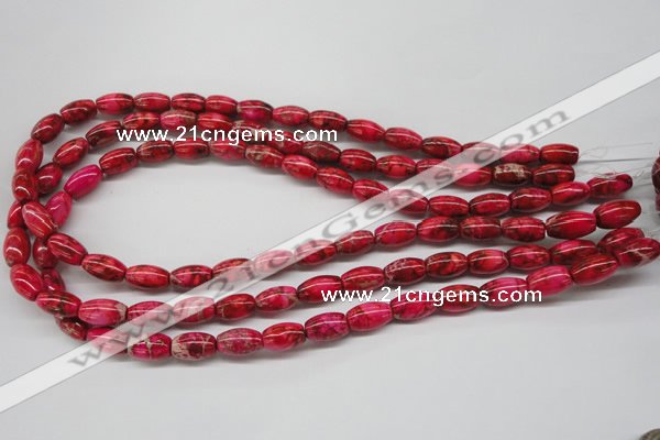 CDE605 15.5 inches 8*12mm rice dyed sea sediment jasper beads