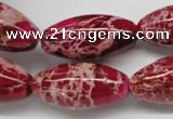 CDE609 15.5 inches 15*30mm rice dyed sea sediment jasper beads