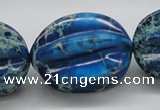 CDE62 15.5 inches 25*33mm star fruit shaped dyed sea sediment jasper beads