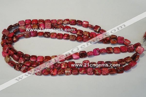 CDE621 15.5 inches 12*12mm square dyed sea sediment jasper beads