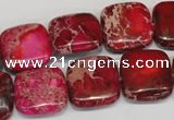 CDE623 15.5 inches 16*16mm square dyed sea sediment jasper beads