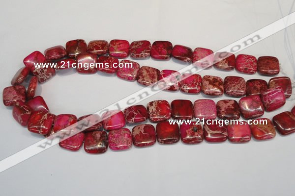 CDE623 15.5 inches 16*16mm square dyed sea sediment jasper beads