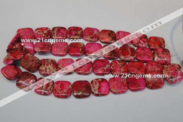 CDE625 15.5 inches 20*20mm square dyed sea sediment jasper beads