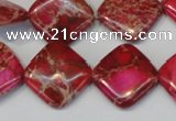 CDE638 15.5 inches 18*18mm diamond dyed sea sediment jasper beads