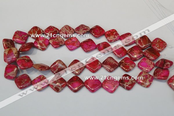 CDE638 15.5 inches 18*18mm diamond dyed sea sediment jasper beads