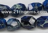 CDE64 15.5 inches 15*20mm faceted nuggets dyed sea sediment jasper beads