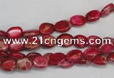 CDE641 15.5 inches 6*8mm oval dyed sea sediment jasper beads