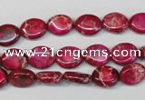 CDE642 15.5 inches 8*10mm oval dyed sea sediment jasper beads