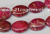 CDE645 15.5 inches 13*18mm oval dyed sea sediment jasper beads