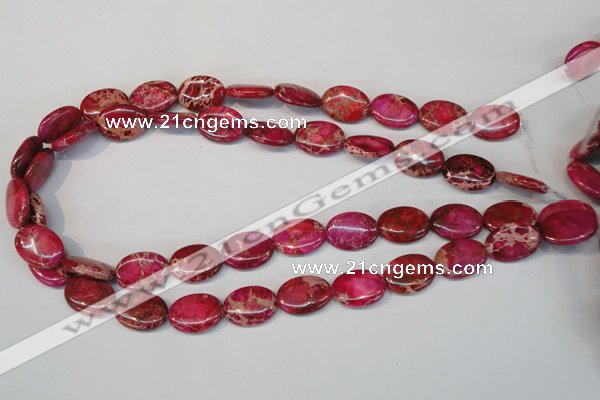 CDE645 15.5 inches 13*18mm oval dyed sea sediment jasper beads