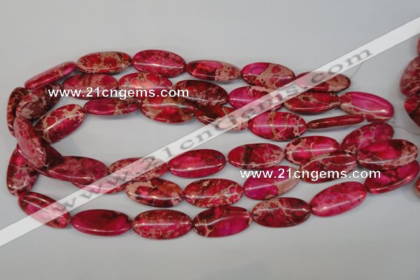 CDE647 15.5 inches 15*30mm oval dyed sea sediment jasper beads