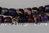 CDE705 15.5 inches 6*8mm nuggets dyed sea sediment jasper beads