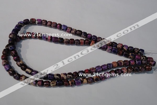 CDE705 15.5 inches 6*8mm nuggets dyed sea sediment jasper beads