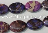 CDE711 15.5 inches 13*18mm oval dyed sea sediment jasper beads