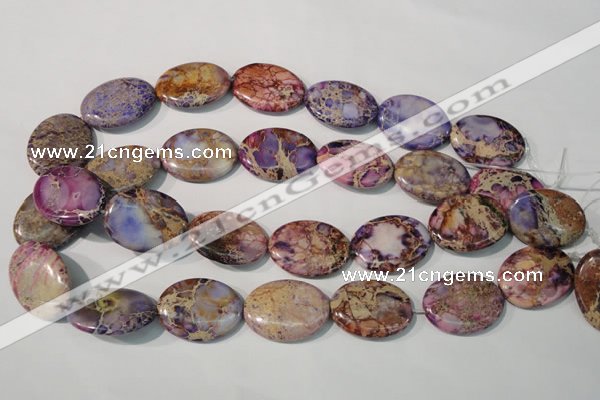 CDE712 15.5 inches 22*30mm oval dyed sea sediment jasper beads