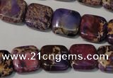 CDE716 15.5 inches 14*14mm square dyed sea sediment jasper beads