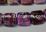 CDE717 15.5 inches 16*16mm square dyed sea sediment jasper beads