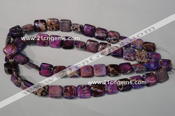 CDE717 15.5 inches 16*16mm square dyed sea sediment jasper beads