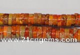 CDE734 15.5 inches 3*8mm heishi dyed sea sediment jasper beads