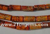 CDE736 15.5 inches 6*12mm tube dyed sea sediment jasper beads