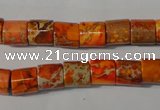 CDE737 15.5 inches 8*8mm tube dyed sea sediment jasper beads