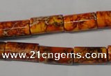 CDE738 15.5 inches 8*16mm tube dyed sea sediment jasper beads