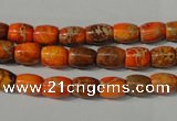 CDE740 15.5 inches 5*8mm drum dyed sea sediment jasper beads