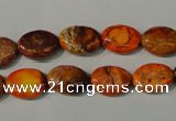 CDE750 15.5 inches 12*14mm oval dyed sea sediment jasper beads