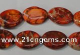 CDE751 15.5 inches 13*18mm oval dyed sea sediment jasper beads