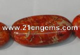 CDE752 15.5 inches 20*40mm oval dyed sea sediment jasper beads