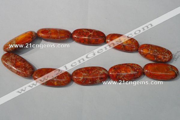 CDE752 15.5 inches 20*40mm oval dyed sea sediment jasper beads