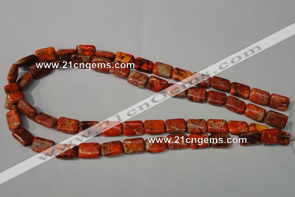 CDE756 15.5 inches 10*14mm rectangle dyed sea sediment jasper beads