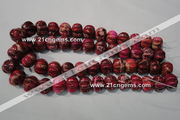 CDE767 15.5 inches 15*18mm pumpkin dyed sea sediment jasper beads