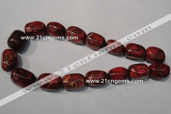 CDE771 15.5 inches 18*25mm nuggets dyed sea sediment jasper beads