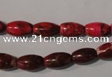 CDE777 15.5 inches 8*13mm rice dyed sea sediment jasper beads