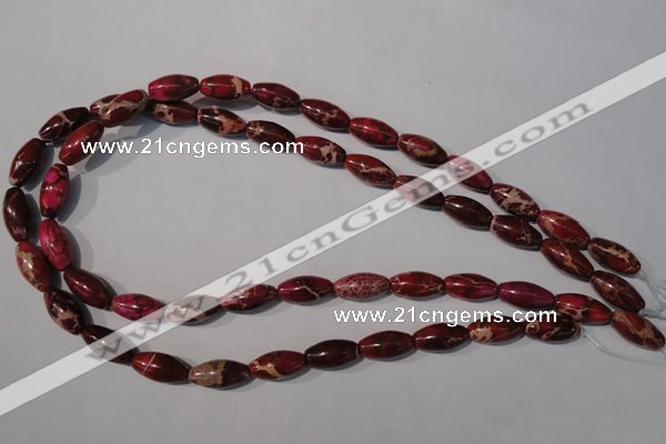 CDE778 15.5 inches 8*16mm rice dyed sea sediment jasper beads