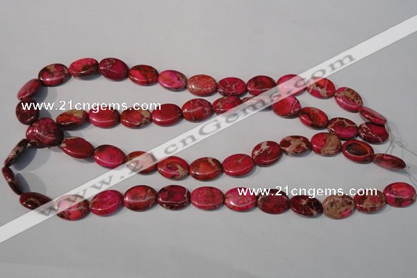 CDE782 15.5 inches 12*16mm oval dyed sea sediment jasper beads