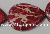 CDE790 15.5 inches 30*40mm flat teardrop dyed sea sediment jasper beads