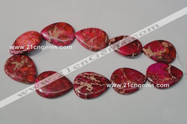 CDE790 15.5 inches 30*40mm flat teardrop dyed sea sediment jasper beads