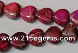 CDE792 15.5 inches 12*12mm heart dyed sea sediment jasper beads