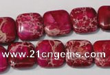 CDE794 15.5 inches 14*14mm square dyed sea sediment jasper beads