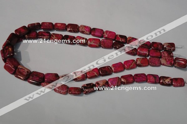 CDE796 15.5 inches 10*14mm rectangle dyed sea sediment jasper beads