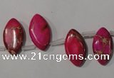 CDE797 Top-drilled 10*18mm marquise dyed sea sediment jasper beads